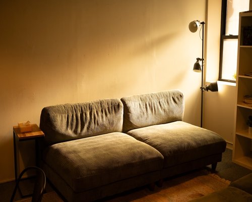 cozy living room evening warm lighting setup